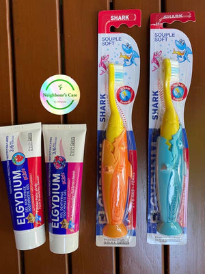 Elgydium Kids Toothbrush(2-6 Years) ကလေးသွားတိုက်တံ - Shark Doo Doo