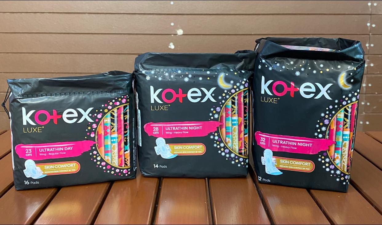 KOTEX Luxe Skin Comfort Ultrathin Night Sanitary Pad Wing 28cm (For Heavy Flow) 14s