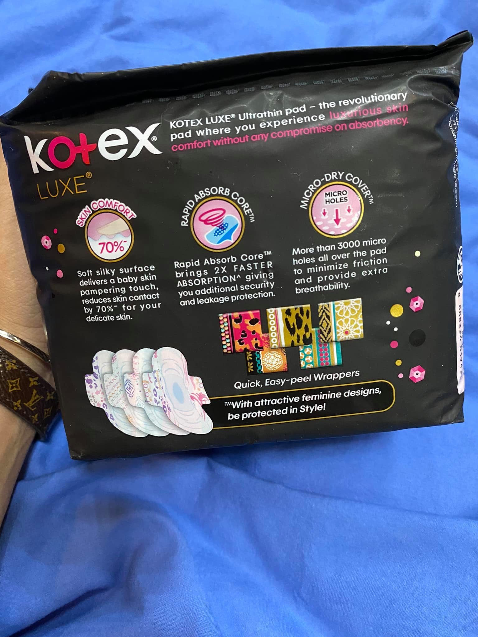 KOTEX Luxe Skin Comfort Ultrathin Night Sanitary Pad Wing 28cm (For Heavy Flow) 14s