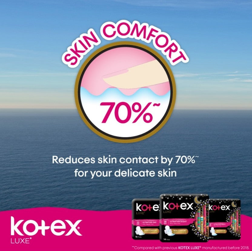 Kotex Luxe Skin Comfort Ultrathin Day Sanitary Pad Wing 23cm (For Regular Flow) 16s
