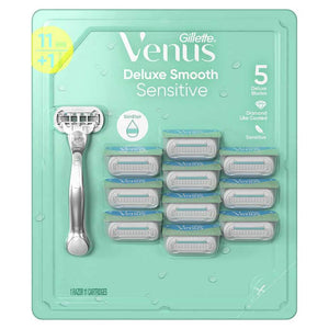 Gillette Venus Deluxe Smooth Razor with 11 heads- Green