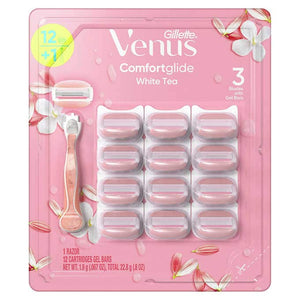Gillette Venus ComfortGlide White Tea Razor Refills with 12 heads - Pink