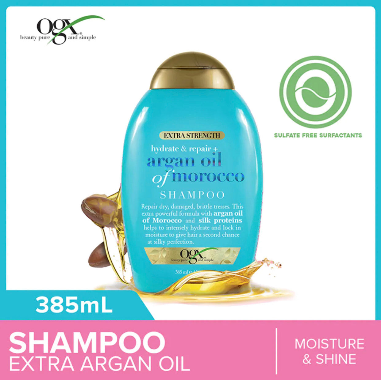 OGX Hydrate + Repair Argan Oil of Morocco Extra Strength-  Shampoo 385ml