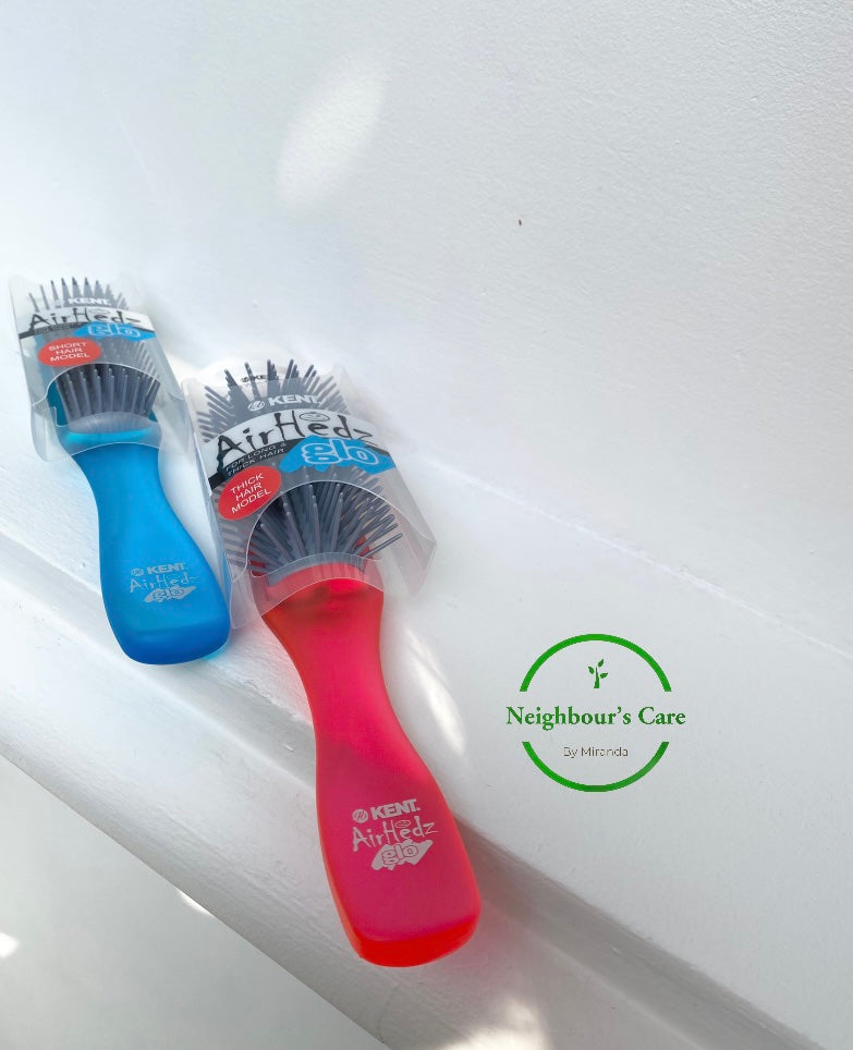 KENT Air Hedz comb- Detangling Brush for Long Hair (Pink)