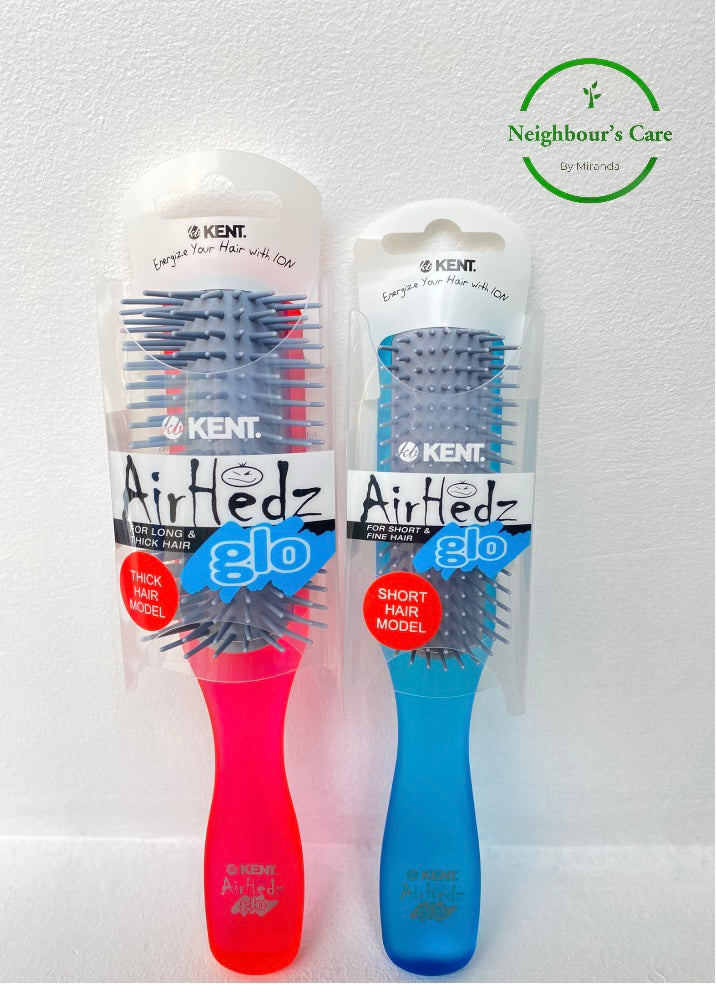 KENT Air Hedz comb- Detangling Brush for Long Hair (Pink)